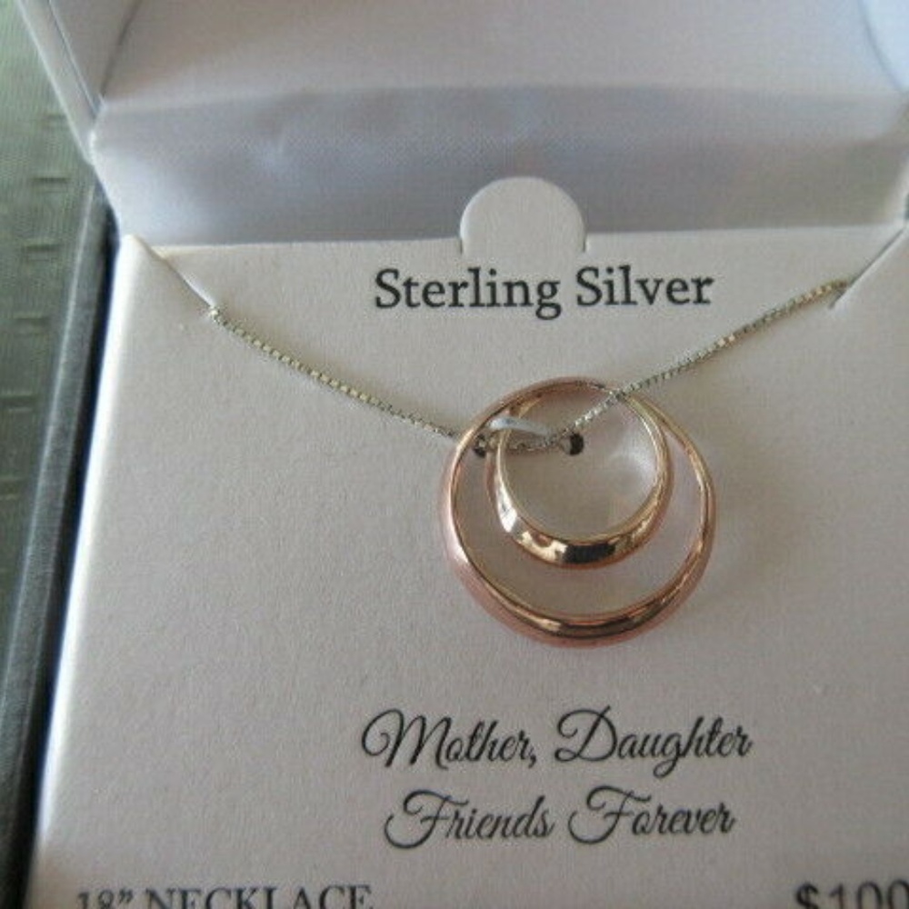 Sterling Silver 18′ Double Round Necklace “Timeles - Picture 3 of 4